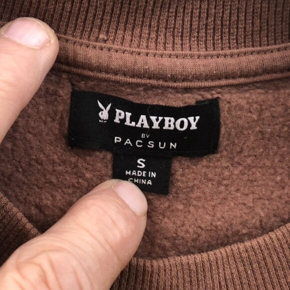 Playboy By PacSun Womens Sweatshirt Small Floral Pullover Colorblock Casual Y2K - Picture 3 of 13